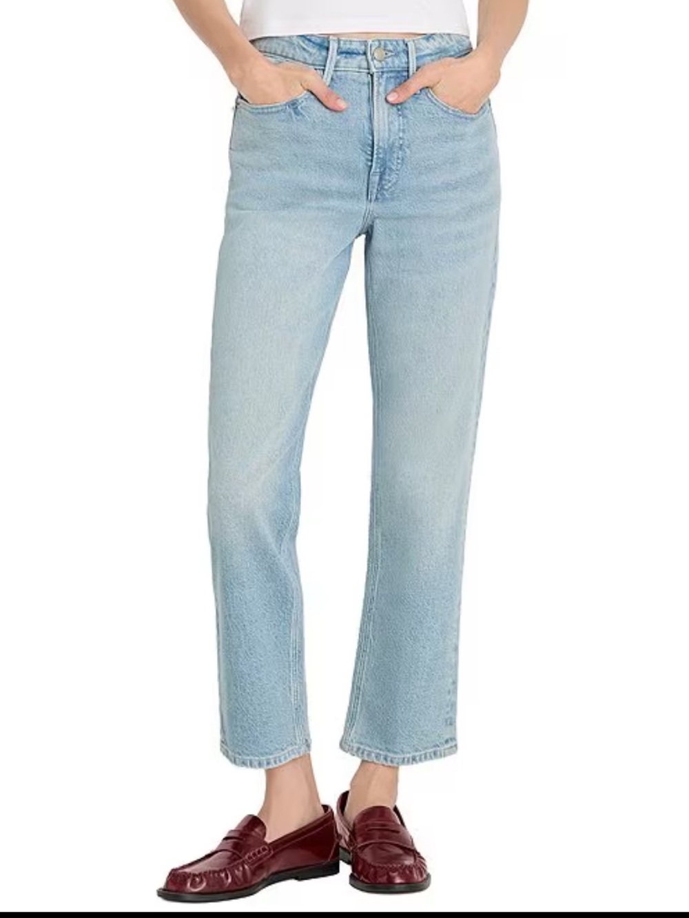Good American Good Icon High Waist Ankle Straight Leg Jeans